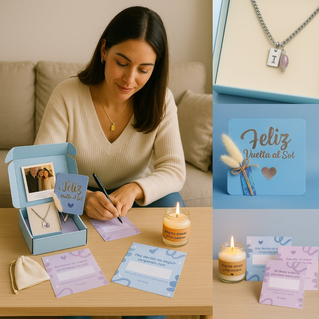 Feliz Cumpleaños: Caja ritual de cierre de ciclo con joya grabada 🎂