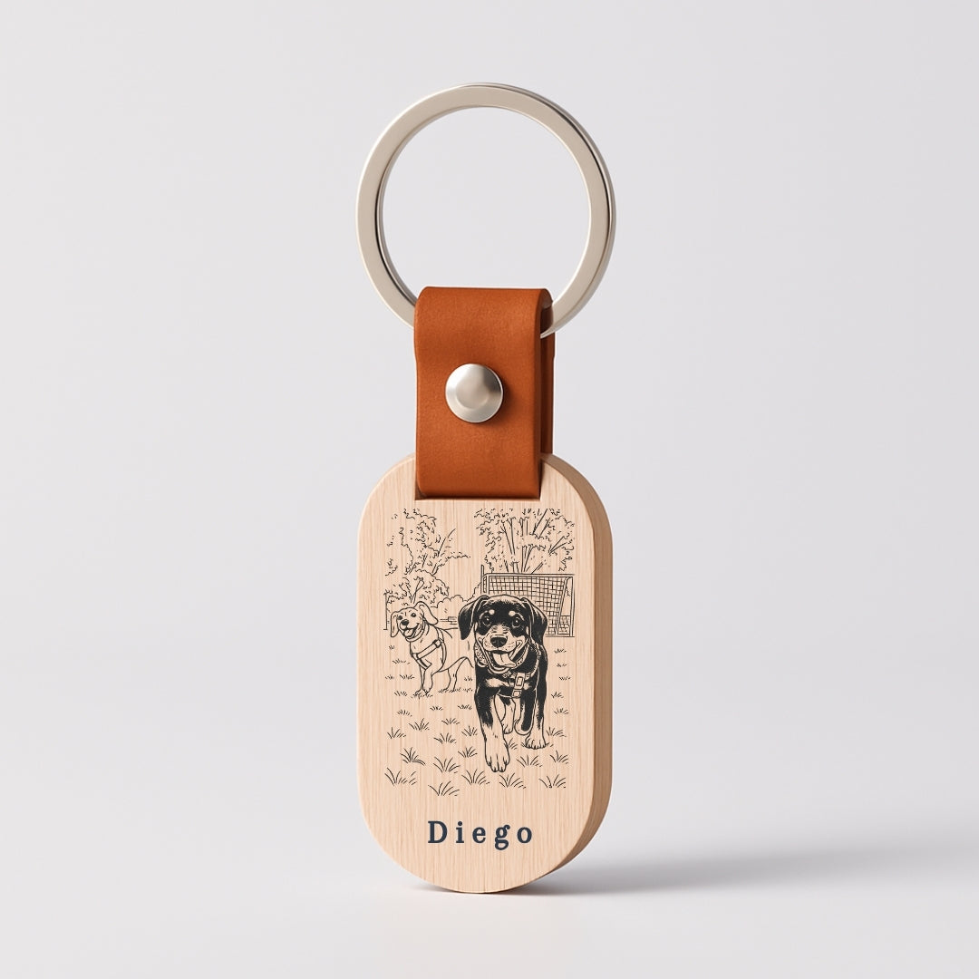 Llavero Madera Personalizado + Foto Polaroid Gratis 🌟 | Amor del Bueno 💘