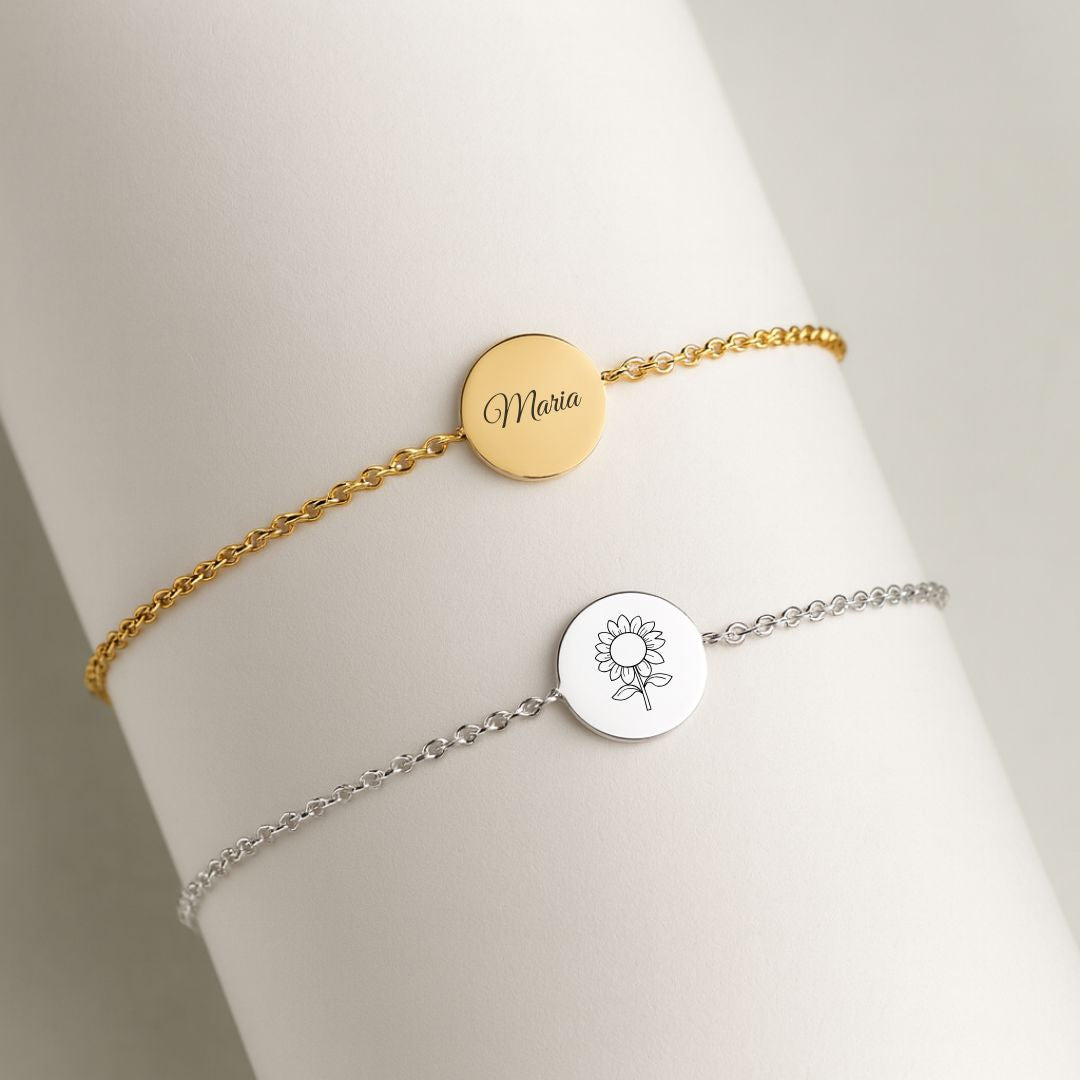 Pulsera Grabada Minimal Plateada | Luz en lo esencial 🌙