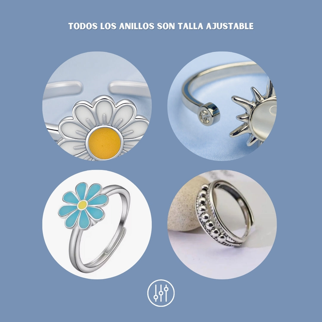Anillo Giratorio Girasol Ajustable: Alivia tu estrés y ansiedad 🧘♀️