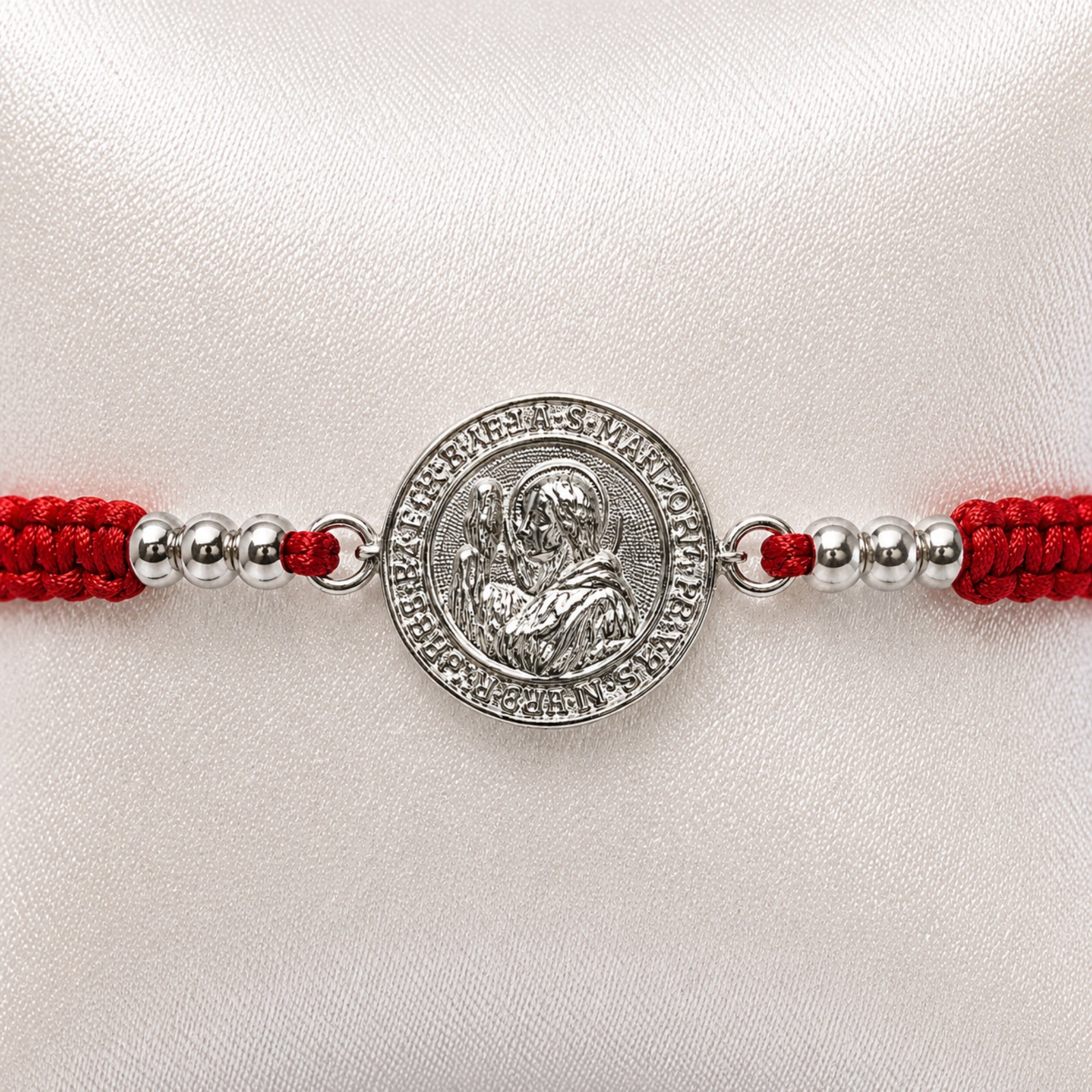 Pulsera Hilo Rojo San Benito Plata 925