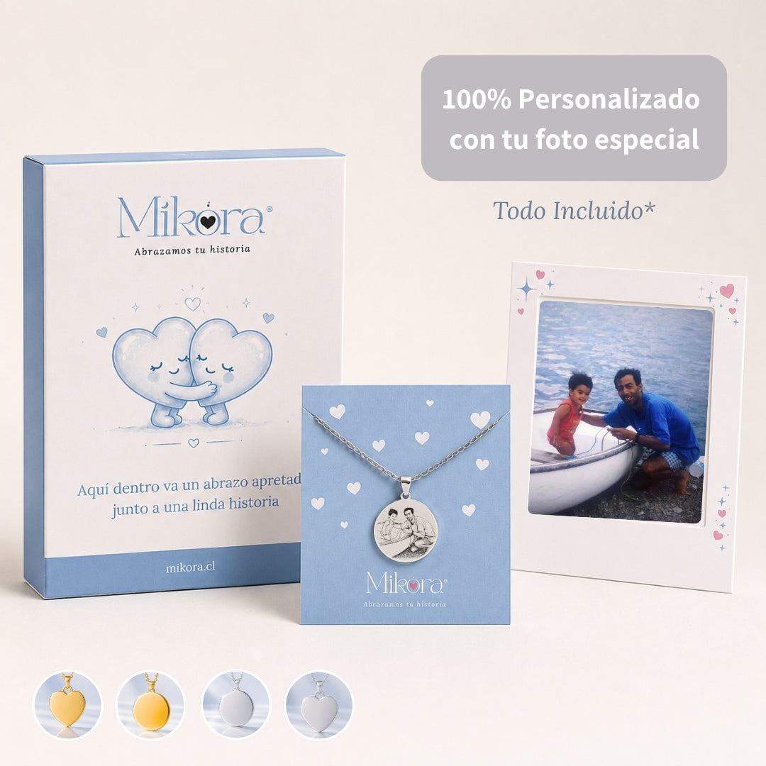 Collar grabado con vuestra foto | Te amo Papá 🙍♂️🩵