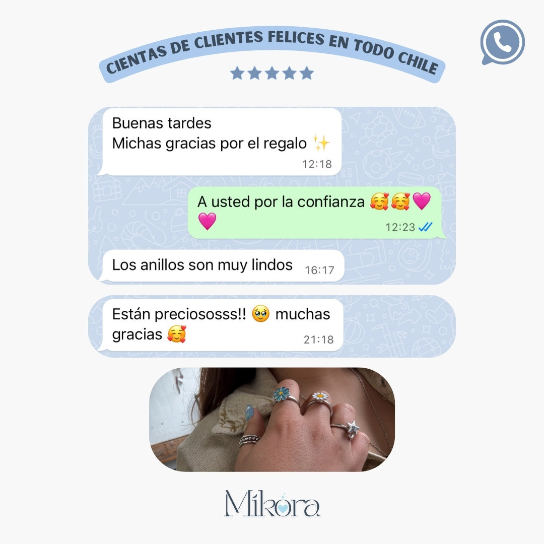 Anillo Giratorio Margarita Azul Ajustable: Alivia tu estrés y ansiedad 🧘♀️