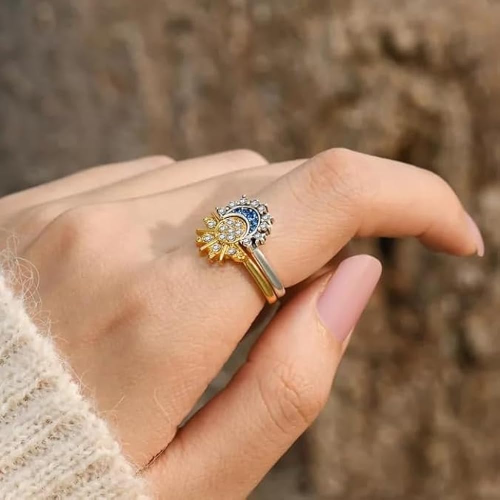 Para mi mejor amiga: Anillos Sol 🌞 y Luna 🌜 1+1 Gratis