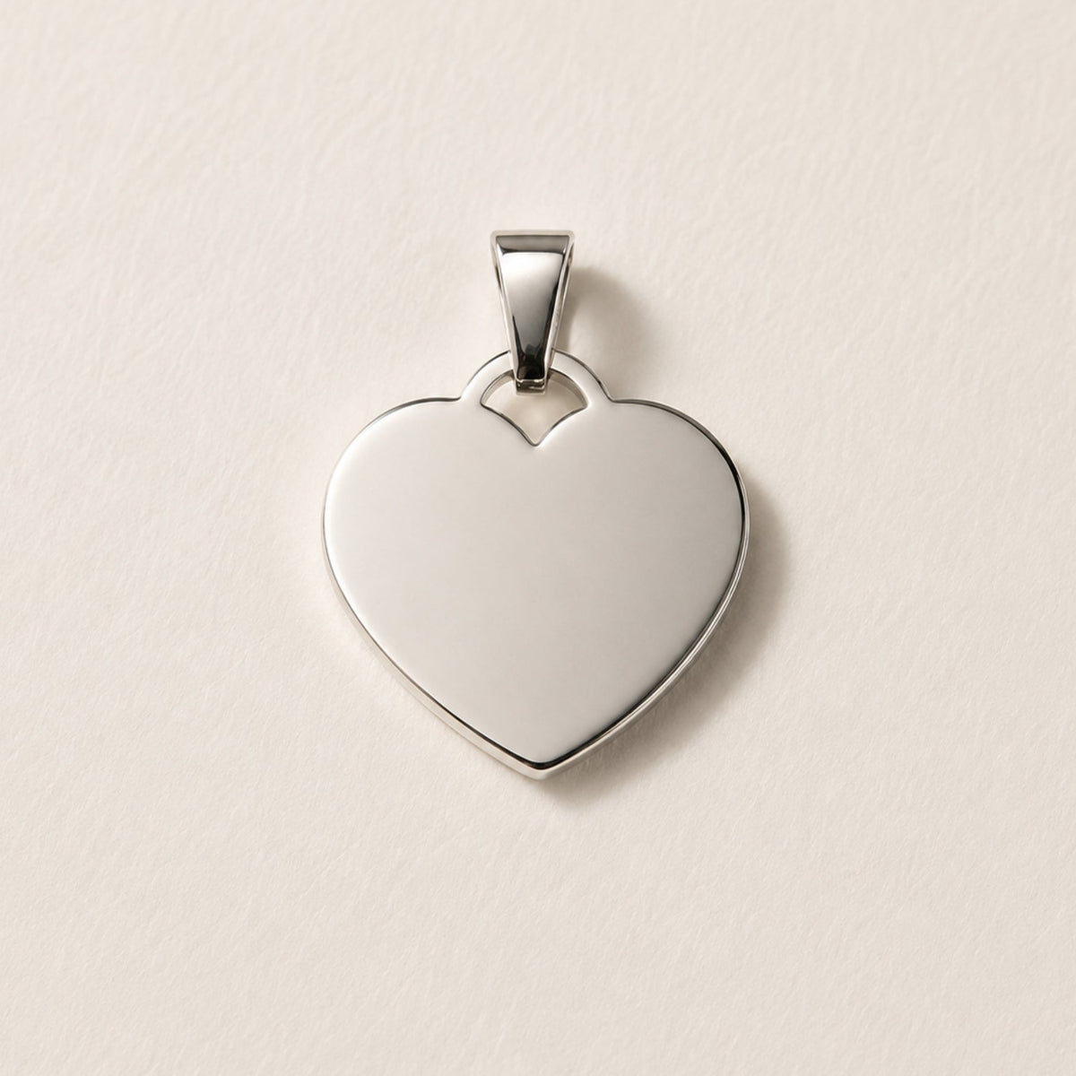 Dije Personalizado Corazón Plateado 25mm | Acero Quirúrgico