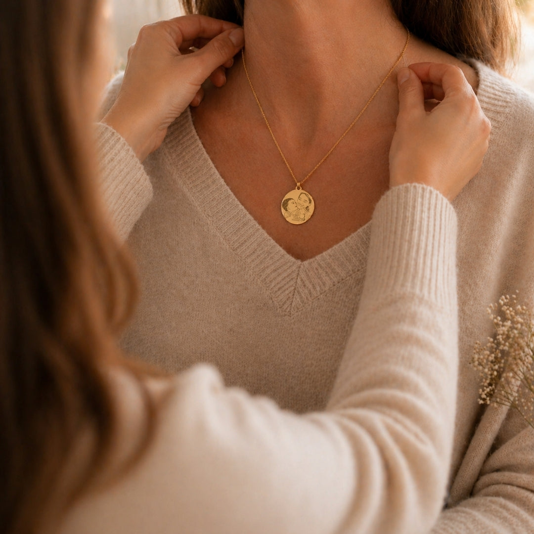 Collar grabado con vuestra foto | Te amo Mamá 👭