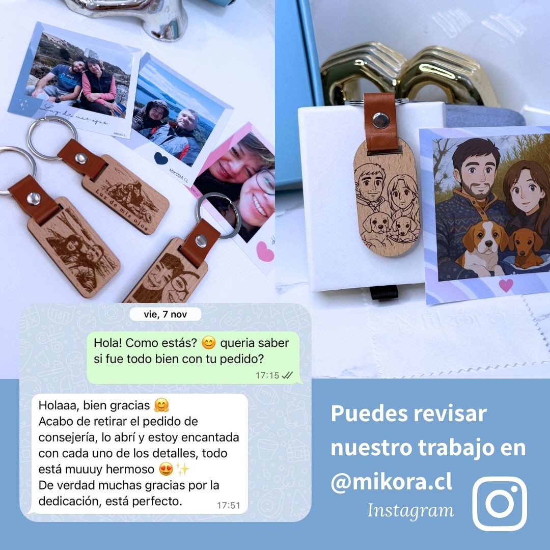Llavero Madera Circular Personalizado + Foto Polaroid Gratis 🌟
