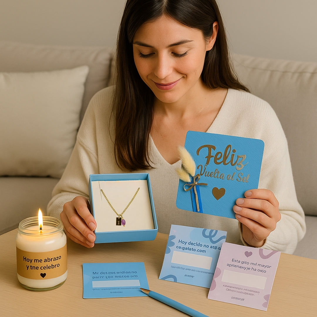 Feliz Cumpleaños: Caja ritual de cierre de ciclo con joya grabada 🎂