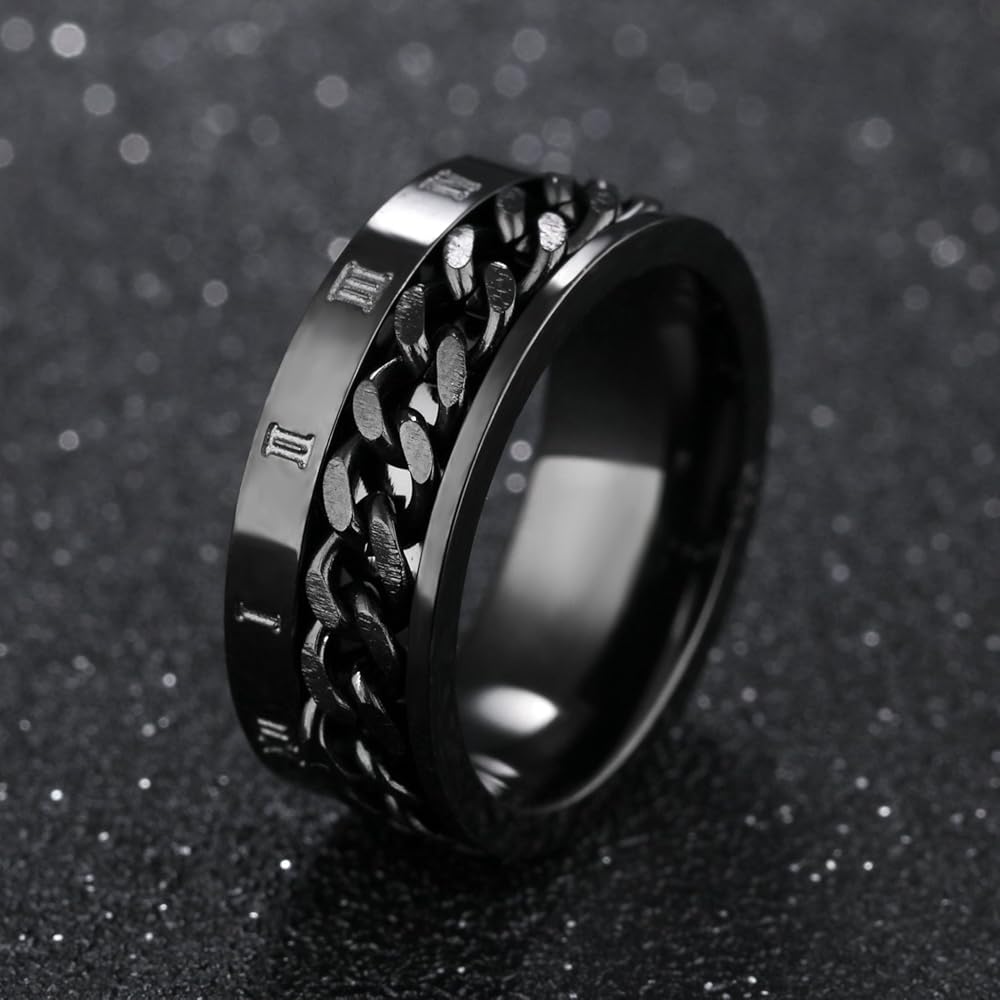 Anillo Atlas Giratorio Hombre Plateado: Control estrés y ansiedad 💆♂️ (Talla Universal)