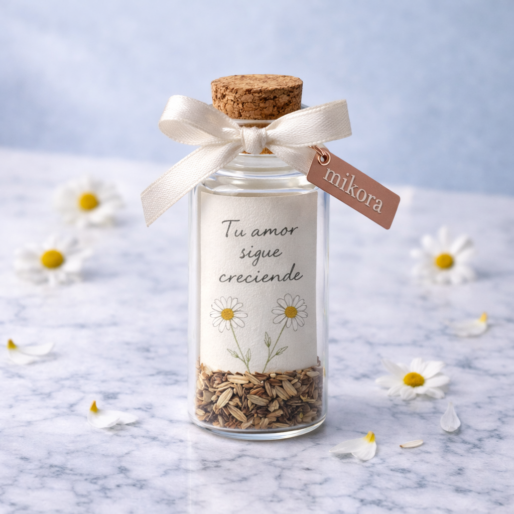 Botella Semillas Margarita Gigante | Sembrando Amor en el Recuerdo 🌼✨