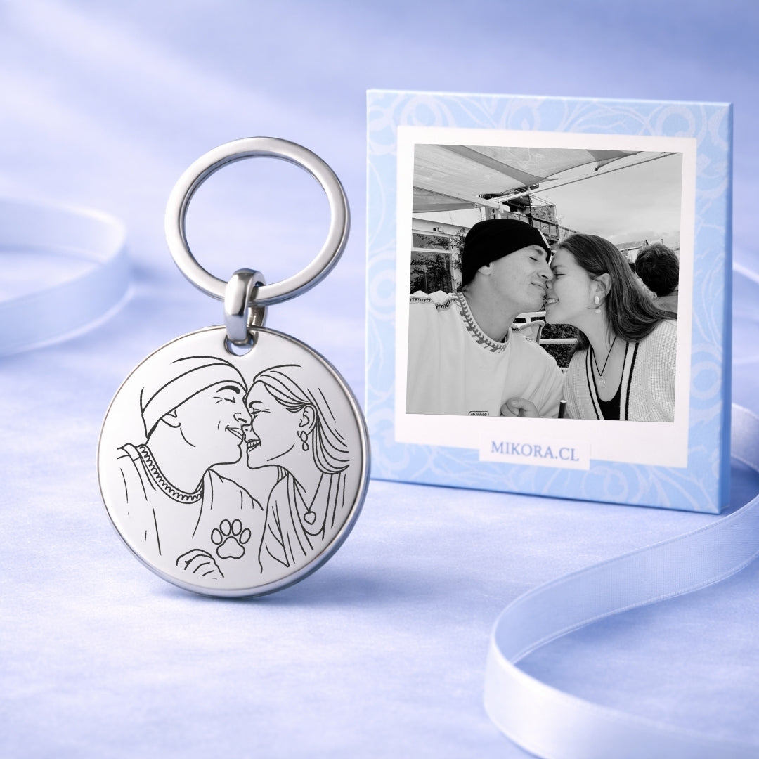 Llavero Personalizado Metálico Plateado 30mm + Foto Polaroid Gratis 🌟