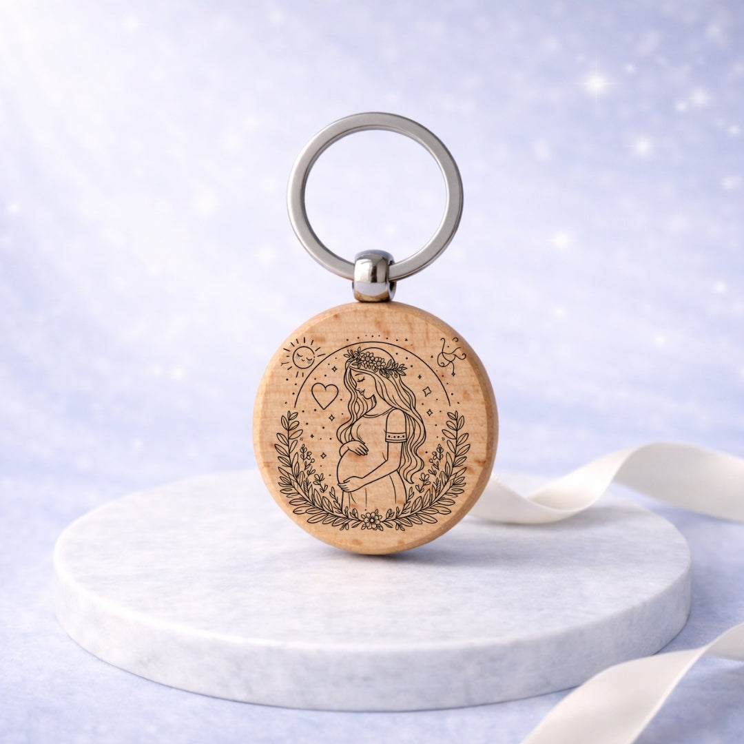Llavero Madera Circular Personalizado + Foto Polaroid Gratis 🌟