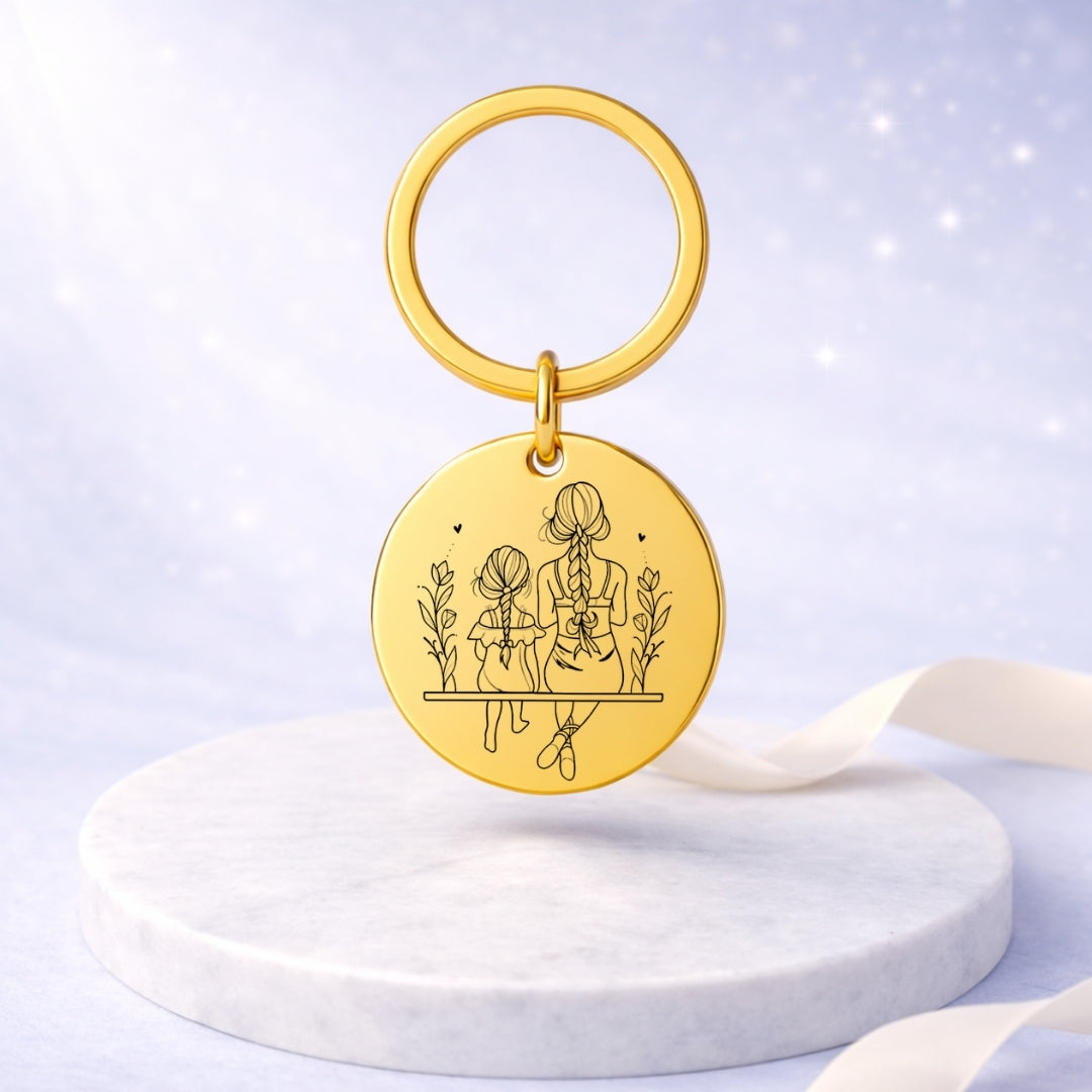 Llavero Personalizado Dorado 25mm + Foto Polaroid Gratis 🌟