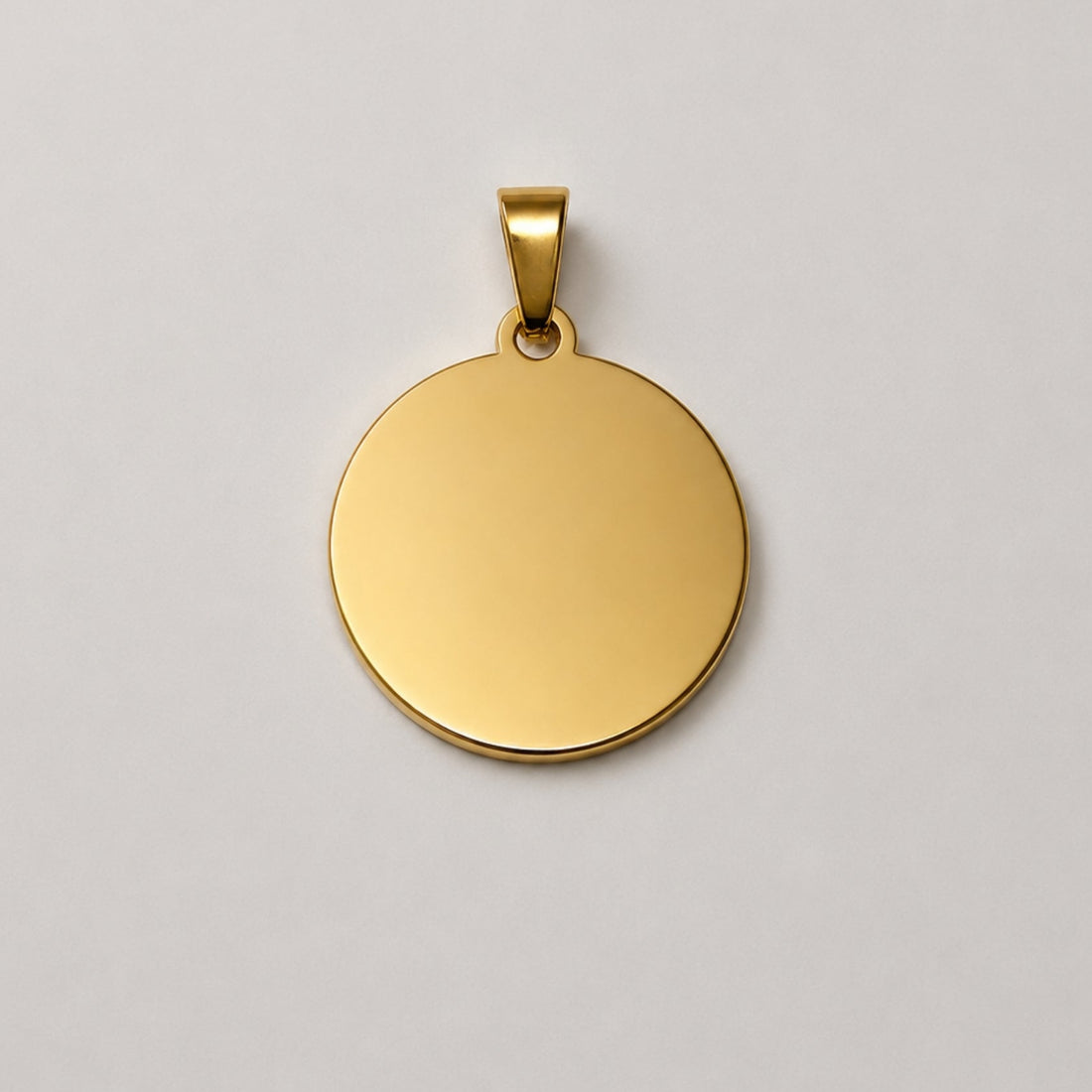 Dije Personalizado Circular Dorado 25 mm | Baño Oro PVD