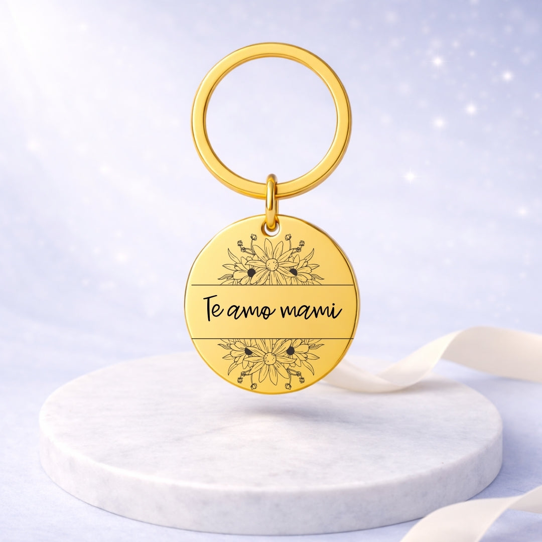 Llavero Personalizado Dorado 25mm + Foto Polaroid Gratis 🌟