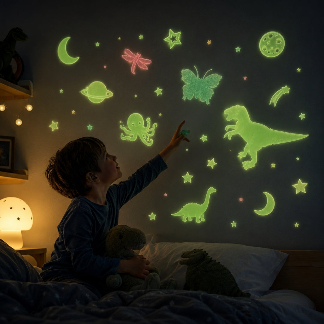 Pack Stickers Luminiscentes 🦖🌟🪼