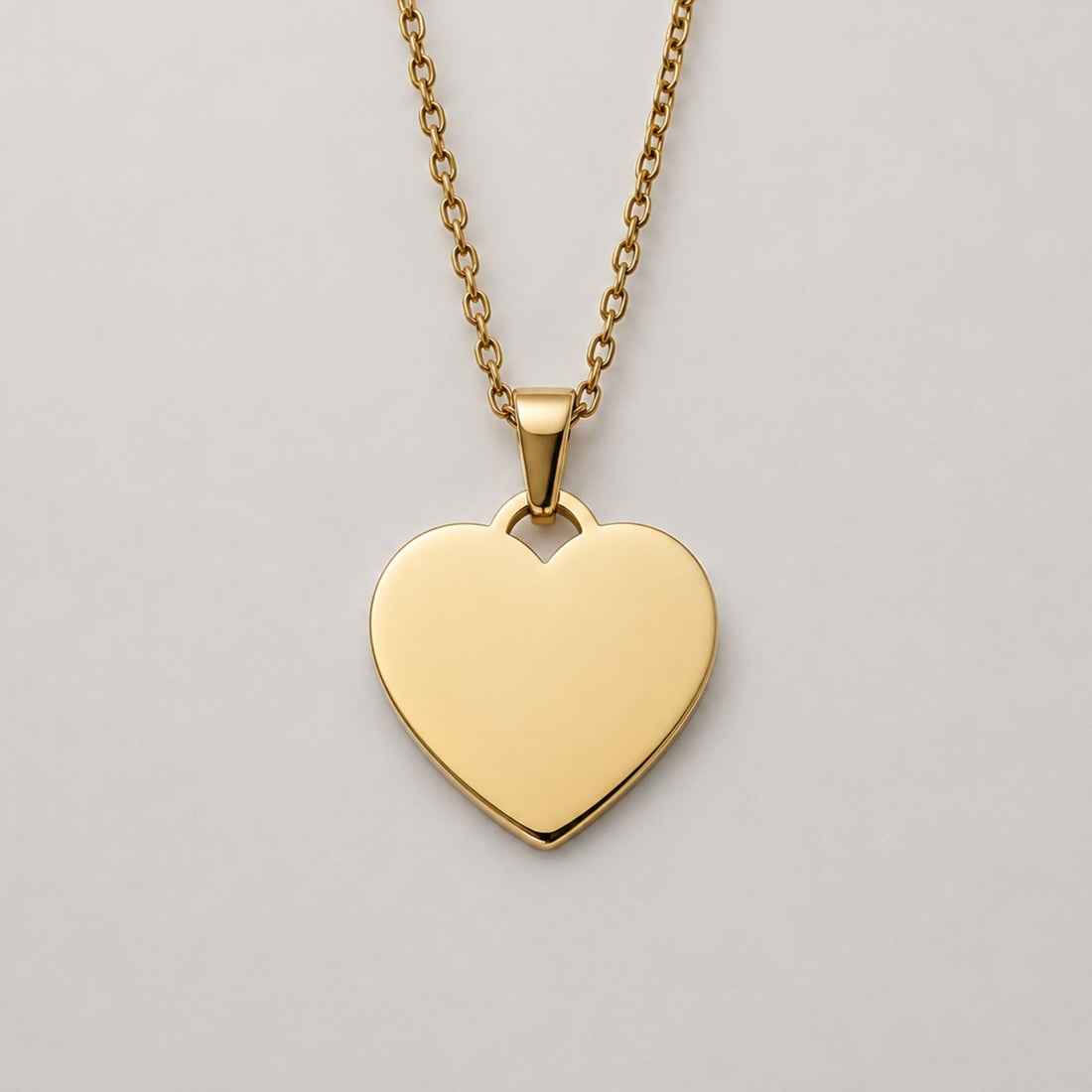 Collar Personalizado Corazón Dorado 25mm | Baño Oro PVD
