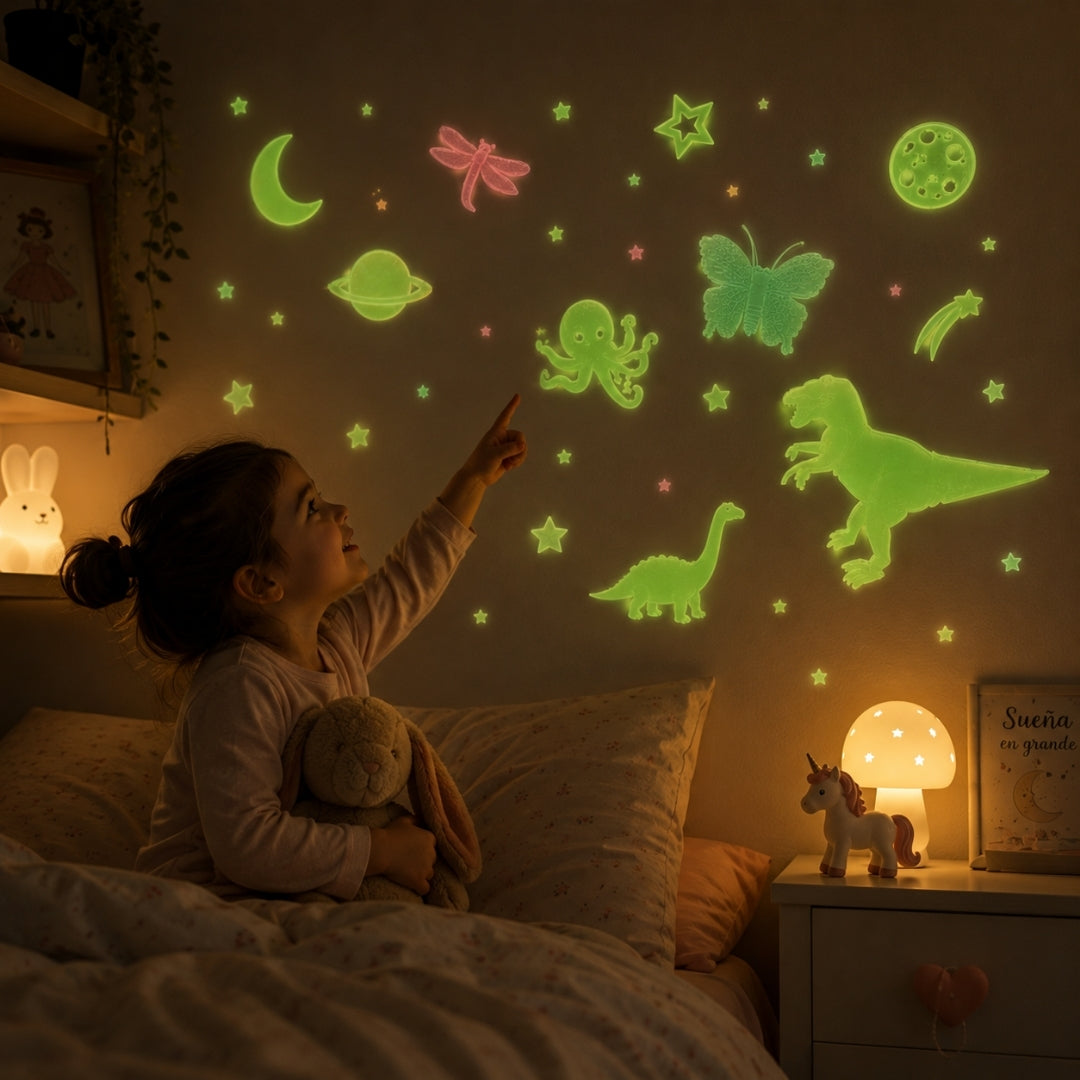 Pack Stickers Luminiscentes 🦖🌟🪼