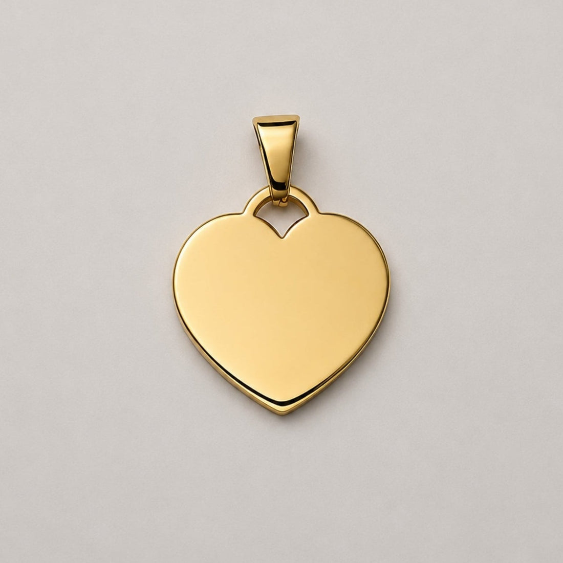 Dije Corazón Dorado 25mm Personalizado | Baño Oro PVD