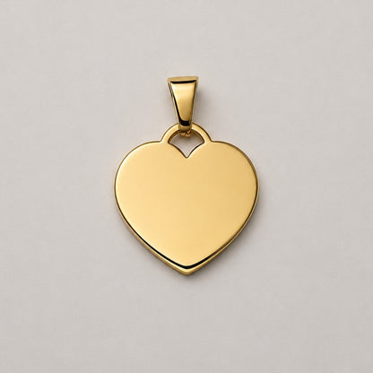 Dije Corazón Dorado 25mm Personalizado | Acero Quirúrgico