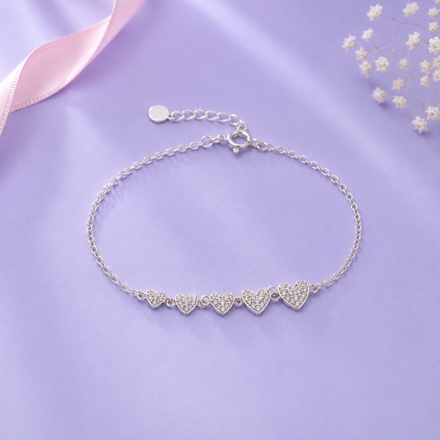 Pulsera Corazones Plata 925