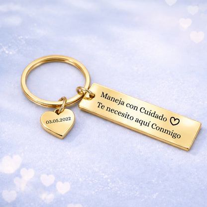 Llavero Maneja con Cuidado Personalizado 💘