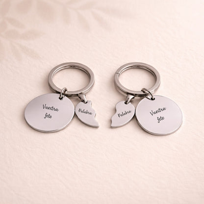 Pack 2 Llaveros Lindo Amor + 2 mitades corazón GRATIS HOY 💔