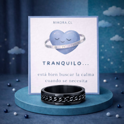 Anillo Atlas Giratorio Hombre Plateado: Control estrés y ansiedad 💆‍♂️ (Talla Universal)