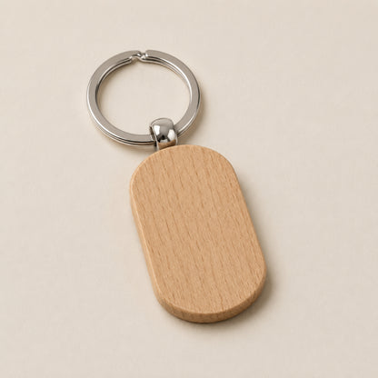 Llavero Personalizado Madera Ovalado