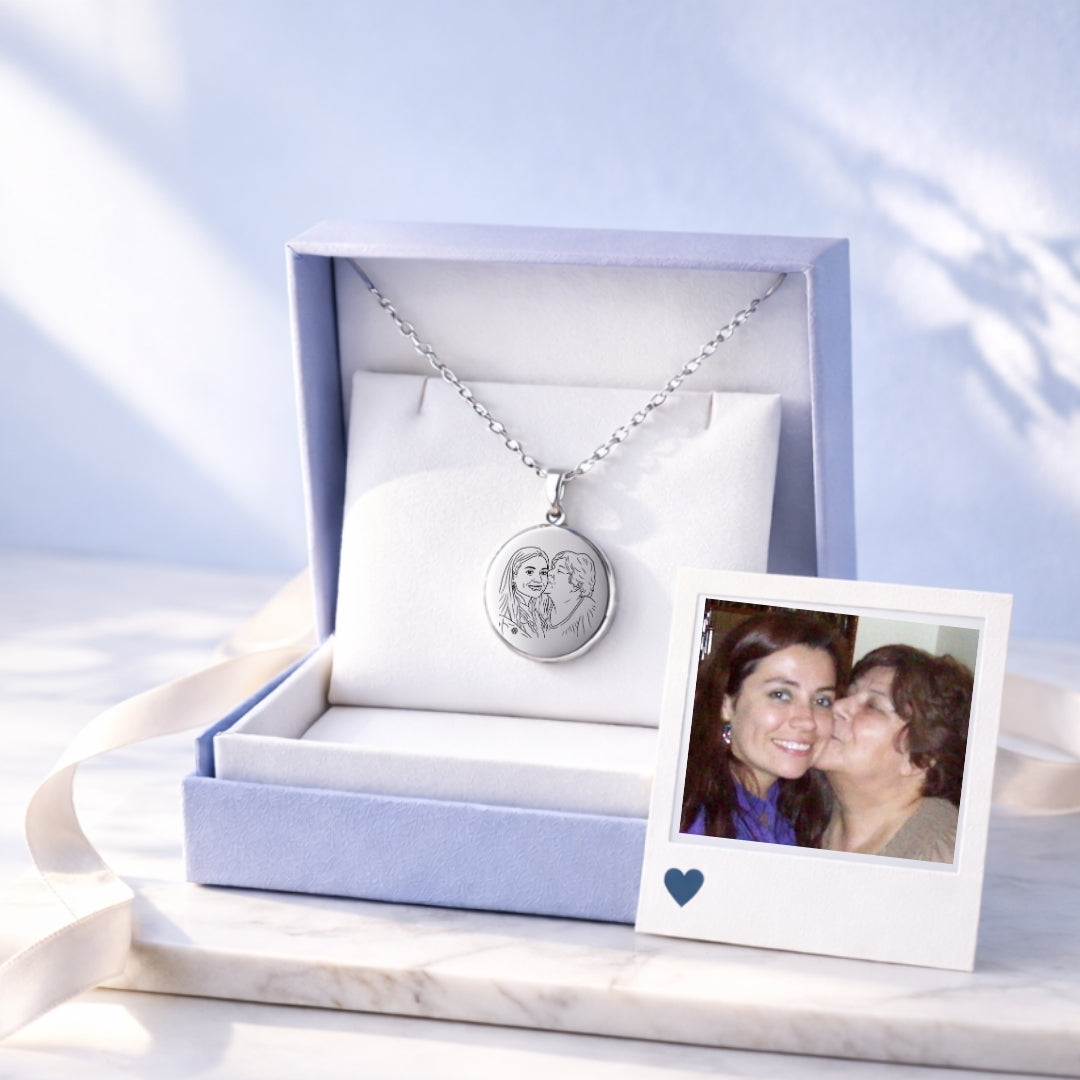 Collar Grabado + Foto Impresa + Cajita de Joya Gratis 🌟  | Te amo mamita 👭