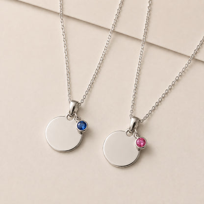 Pack 2 Collares Personalizados Circular Plateado 10mm | Acero Quirúrgico