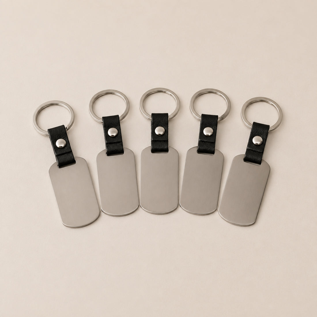 Pack 5 Llaveros Personalizado Rectangular Metálico