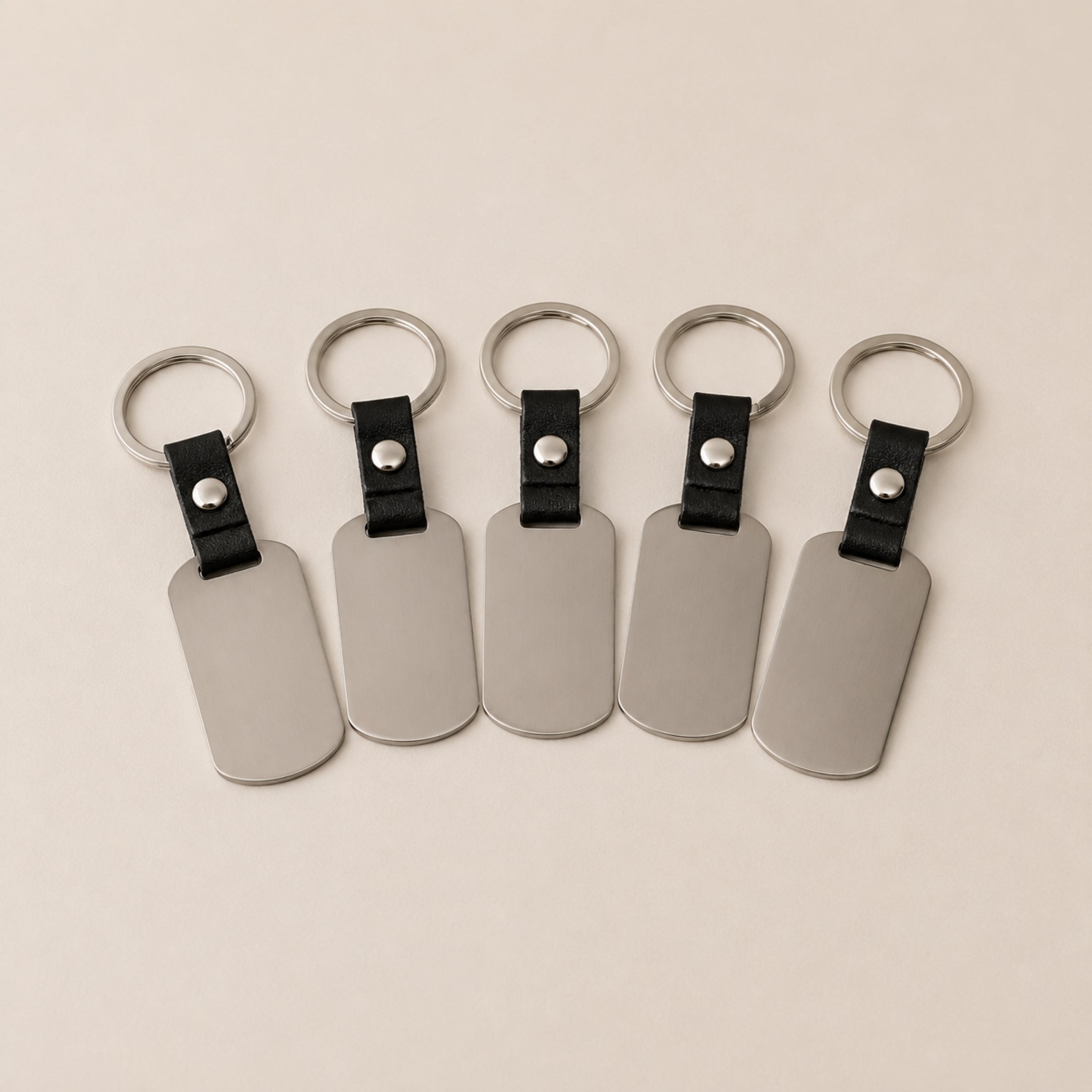 Pack 5 Llaveros Personalizado Rectangular Metálico