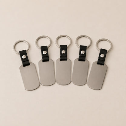 Pack 5 Llaveros Personalizado Rectangular Metálico