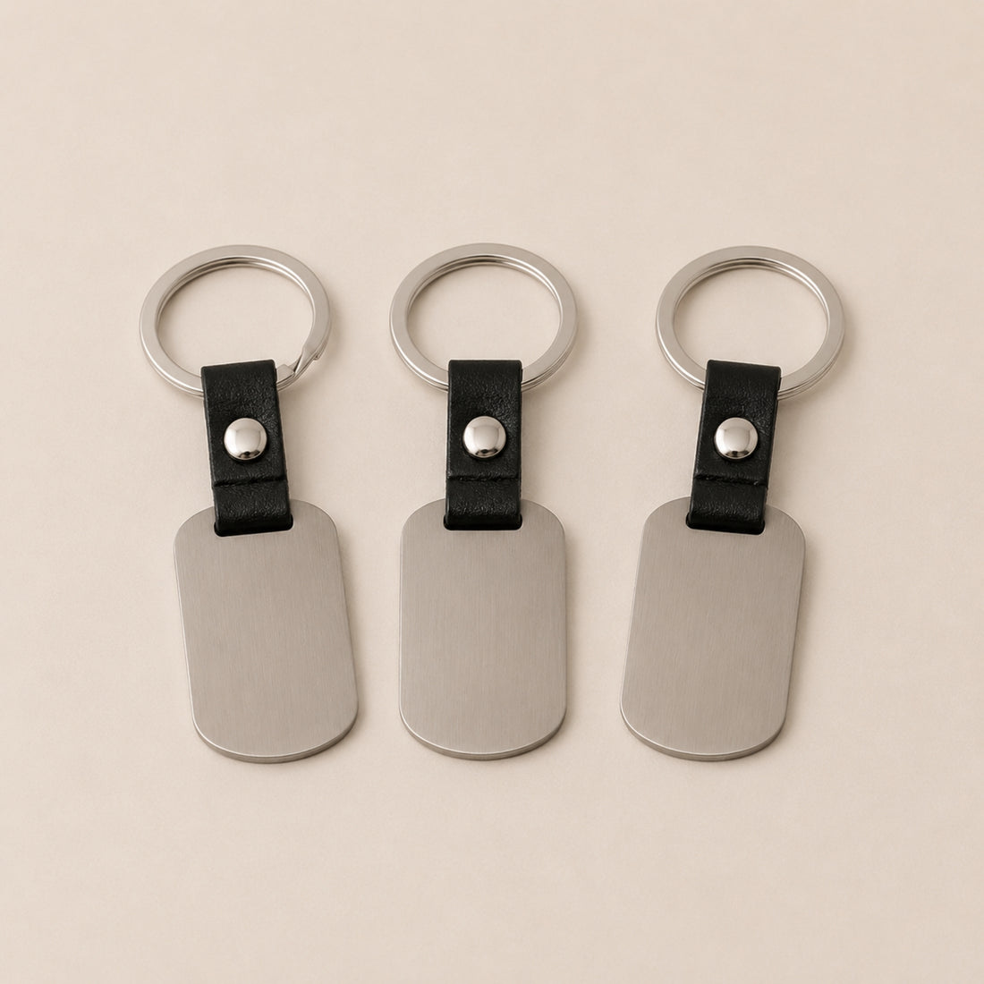 Pack 3 Llaveros Personalizado Rectangular Metálico