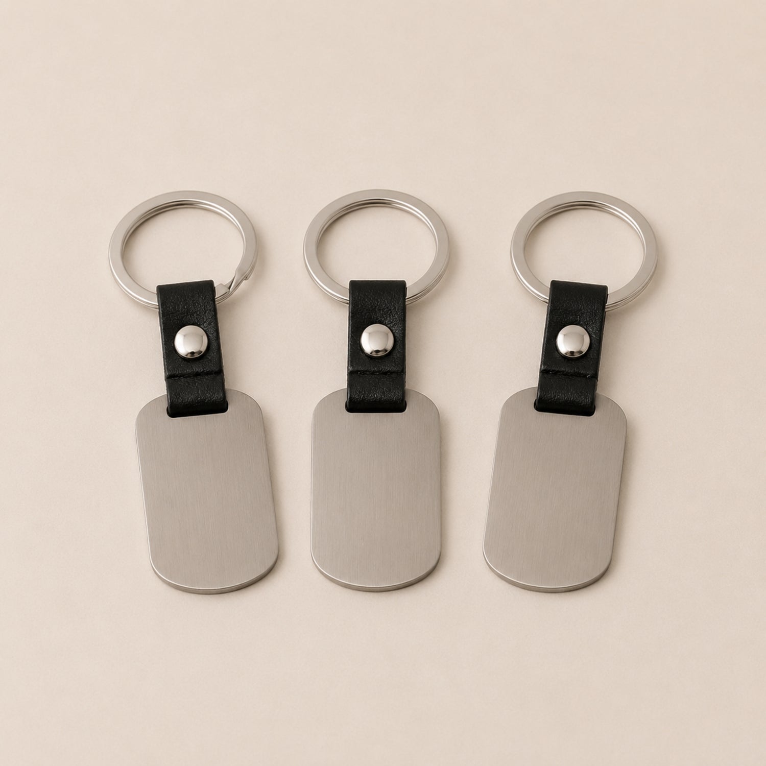 Pack 3 Llaveros Personalizado Rectangular Metálico