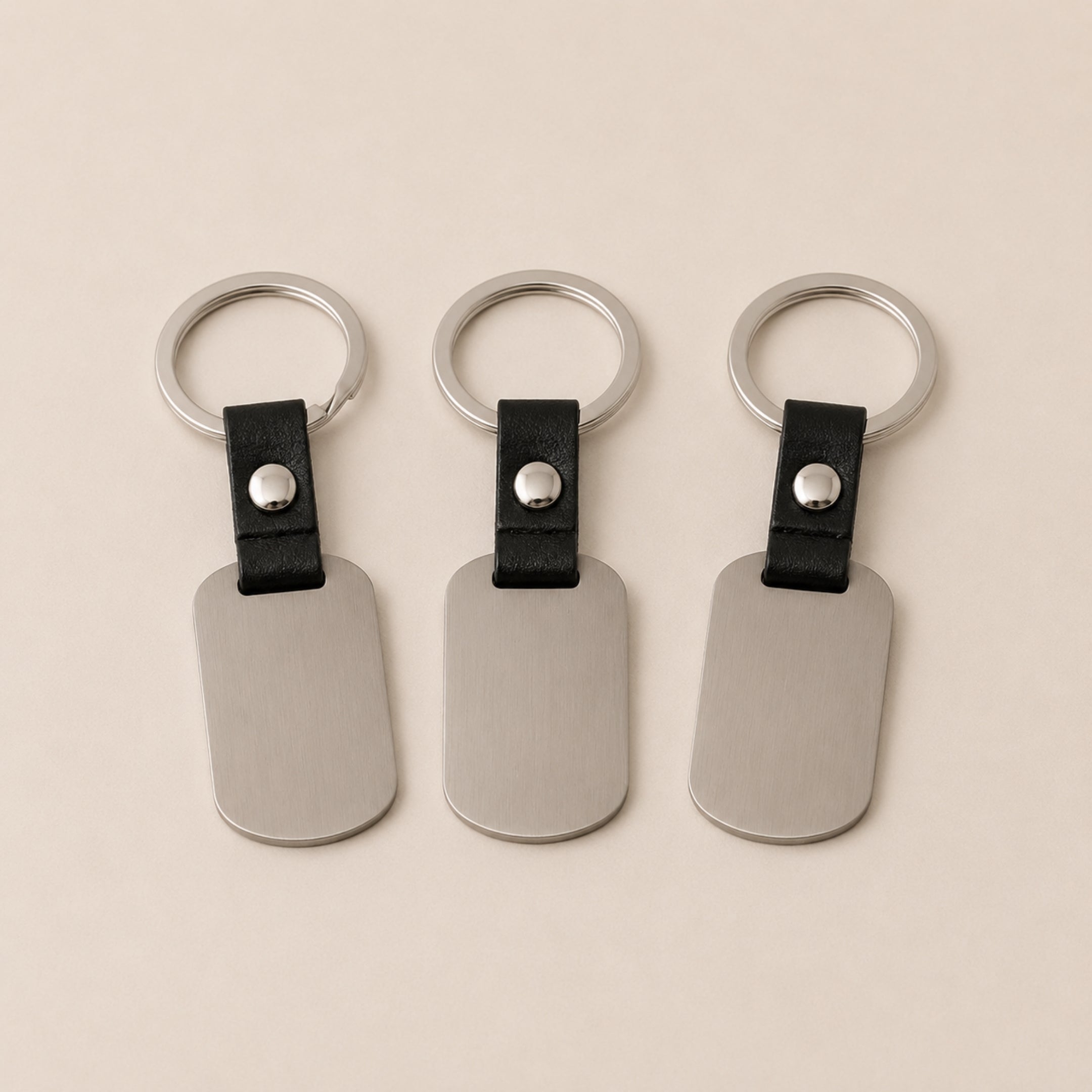 Pack 3 Llaveros Personalizado Rectangular Metálico