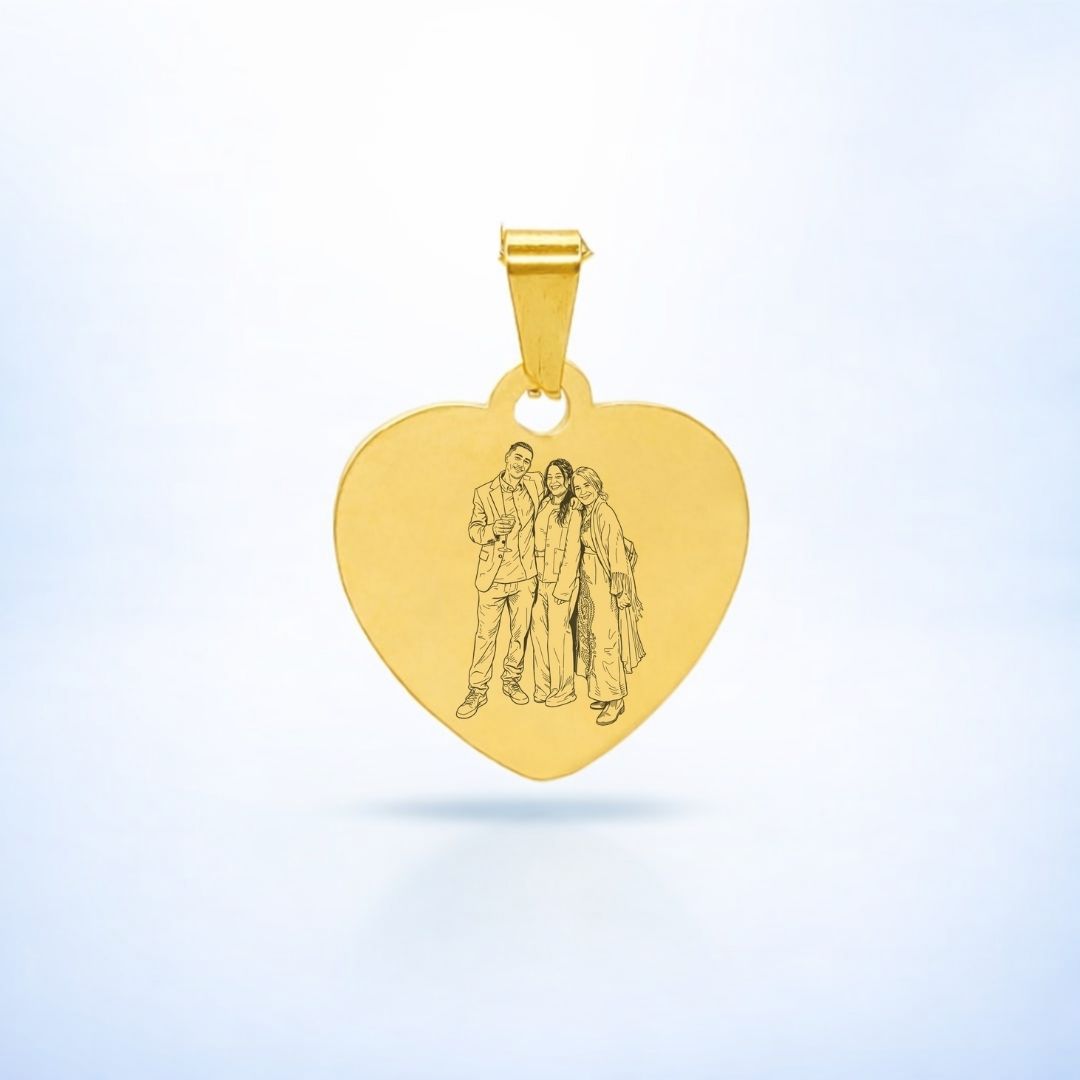 Dije con Grabado + Cajita de Joya + Foto de Regalo 🎐