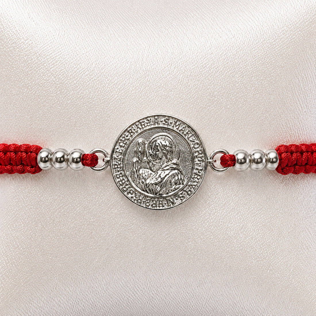 Pulsera Hilo Rojo San Benito Plata 925