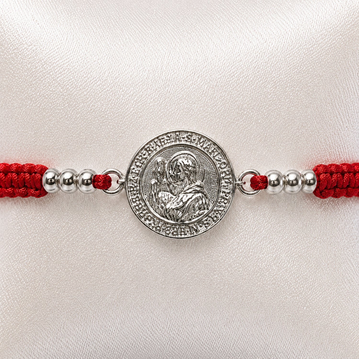 Pulsera Hilo Rojo San Benito Plata 925