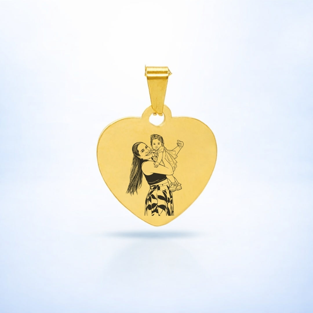 Dije Corazón 25mm Personalizado +  Foto Gratis 🎐