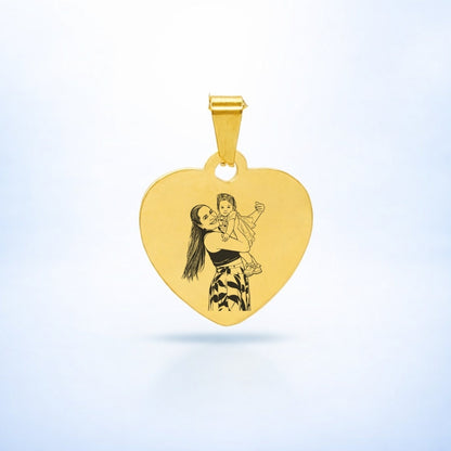 Dije Corazón 25mm Personalizado +  Foto Gratis 🎐