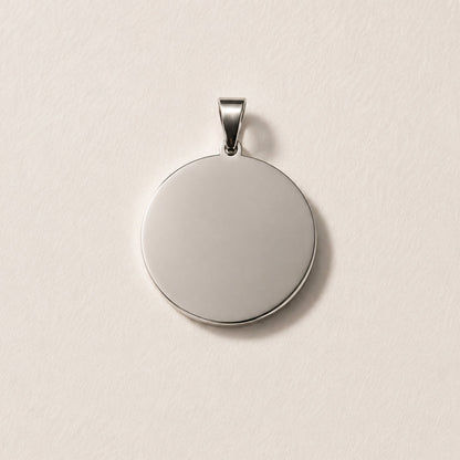 Dije Personalizado Circular Plateado 25 mm | Acero Quirúrgico