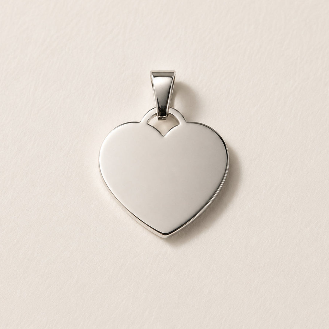 Dije Personalizado Corazón Plateado 25mm | Acero Quirúrgico
