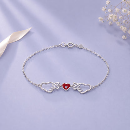 Pulsera Corazón Coreano Plata 925