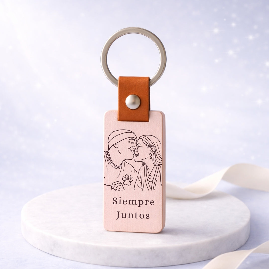 Llavero Madera Personalizado + Foto Polaroid Gratis 🌟 | Amor del Bueno 💘