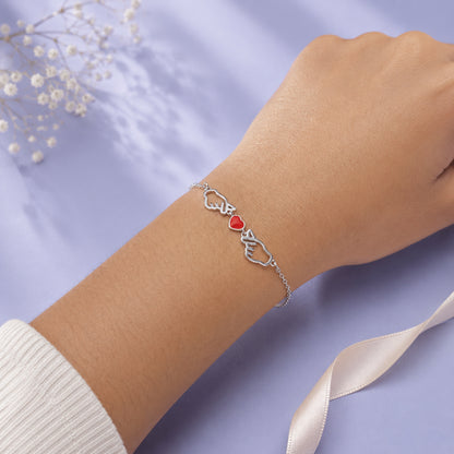Pulsera Corazón Coreano Plata 925