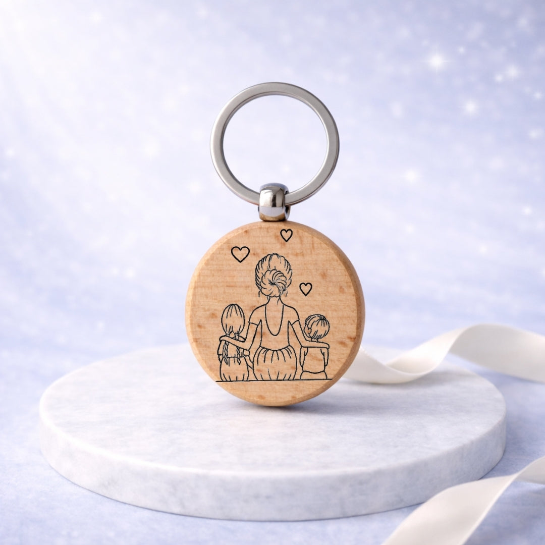 Llavero Madera Circular Personalizado + Foto Polaroid Gratis 🌟