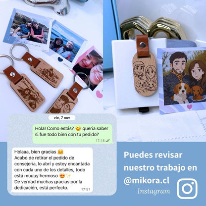Llavero Madera Personalizado + Foto Polaroid Gratis 🌟 | Amor del Bueno 💘