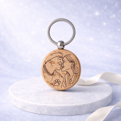 Llavero Madera Personalizado + Foto Polaroid Gratis 🌟 | Amor del Bueno 💘